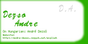 dezso andre business card