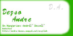 dezso andre business card